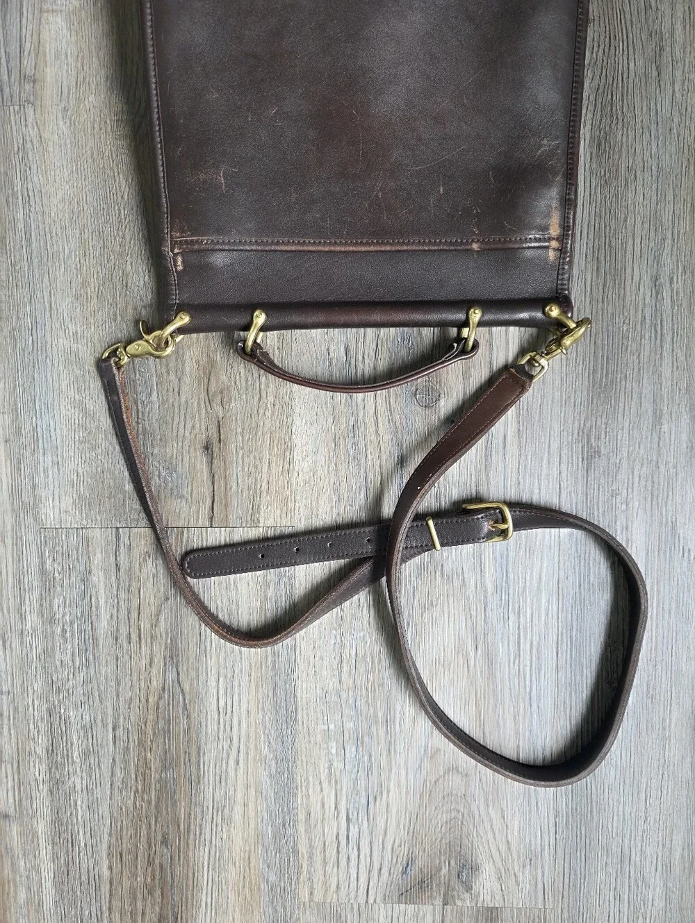 Vintage Coach Classic Brown Leather Men's Briefcase Shoulder Bag